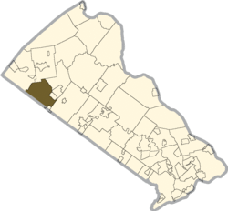 Location of West Rockhill Township in Bucks County