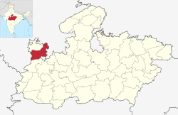 Location of Mandsaur district in Madhya Pradesh