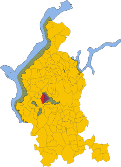 Map of comune of Biandronno (province of Varese, region Lombardy, Italy).svg