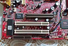 AGP, PCI, CNR Sockets in PCChips M925LR Motherboard.jpg