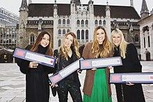 Bond quartet, with Eos Counsell second left, receiving the Freedom of the City of London, 2018.