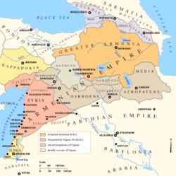 Map of Sophene as a vassal state of the Kingdom of Armenia