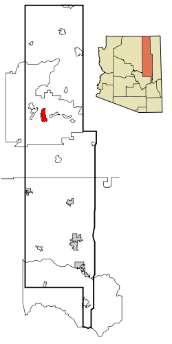 Location in Navajo County and the state of Arizona