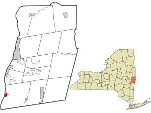 Location in Rensselaer County and the state of New York.