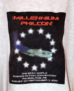 Tee shirt from the Millennium Philcon World Science Fiction Convention, 2001.jpg