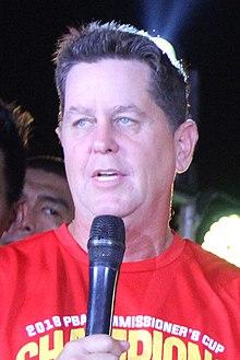 Barangay Ginebra PBA champions victory party Tim Cone(cropped).jpg