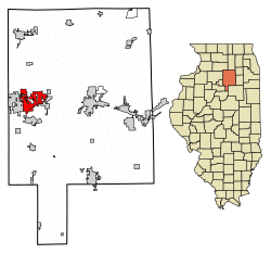 Location of LaSalle in LaSalle County, Illinois.