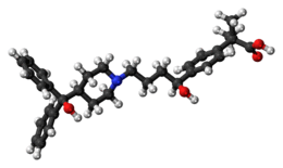 Ball-and-stick model of fexofenadine