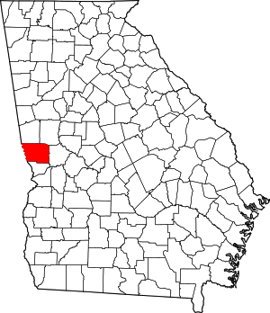 Map of Georgia highlighting Harris County
