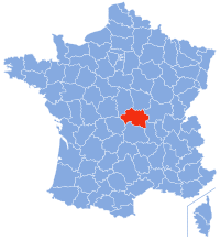 Location of Allier department in France