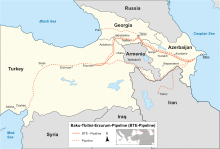 Location of South Caucasus Pipeline