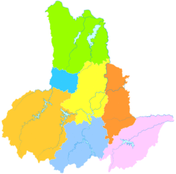 Shucheng is the division at the southeastern corner in this map of Lu'an