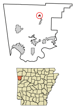 Location of Chester in Crawford County, Arkansas.