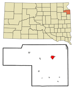 Location in Grant County and the state of South Dakota