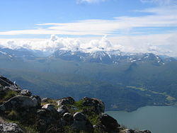 View of geography surrounding Jordalsgrenda