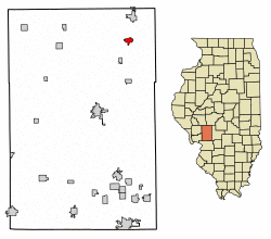 Location of Girard in Macoupin County, Illinois.