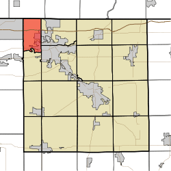 Location of Cleveland Township in Elkhart County