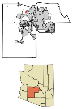 Location of Wittmann in Maricopa County, Arizona.