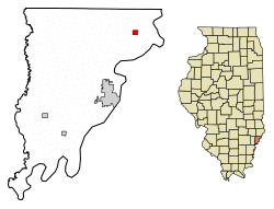 Location of Allendale in Wabash County, Illinois.