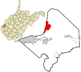 Location in Cabell County and the state of West Virginia.