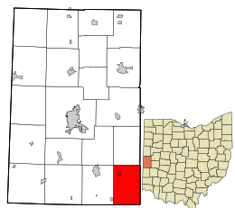 Location in Darke County and the state of Ohio