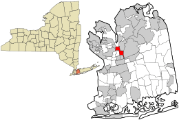 Location in Nassau County and the state of New York.