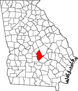 Map of Georgia highlighting Dodge County