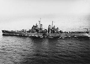 USS Saint Paul (CA-73) underway in Massachusetts Bay on 15 March 1945 (NH 94152).jpg