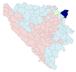 Location of Bijeljina within Republika Srpska