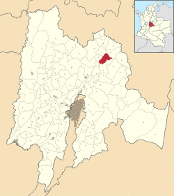 Location of the municipality and town inside Cundinamarca Department of Colombia
