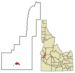 Location of Emmett in Gem County, Idaho.