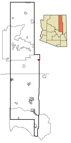 Location in Navajo County and the state of Arizona