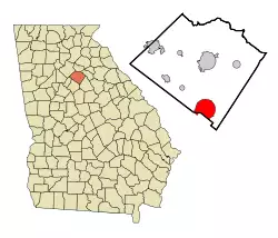 Location in Walton County and the state of Georgia