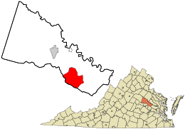 Location in Hanover County and the state of Virginia