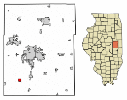 Location of Sadorus in Champaign County, Illinois.