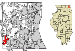 Location of Lake Barrington in Lake County, Illinois.