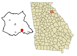 Location in Madison County and the state of Georgia