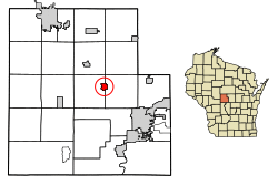Location of Vesper in Wood County, Wisconsin.
