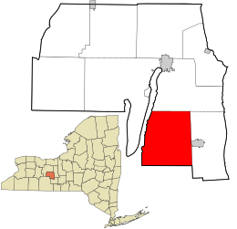 Location in Yates County and the state of New York.