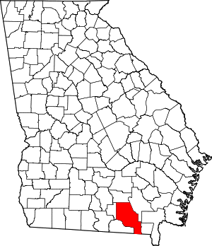 Map of Georgia highlighting Clinch County