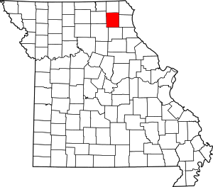 Map of Missouri highlighting Knox County