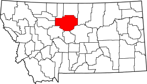 Map of Montana highlighting Chouteau County