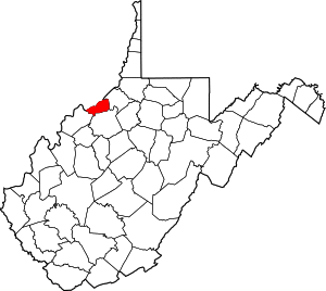 Map of West Virginia highlighting Pleasants County