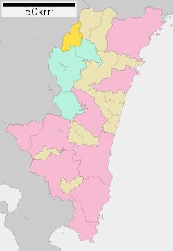 Location of Gokase in Miyazaki Prefecture