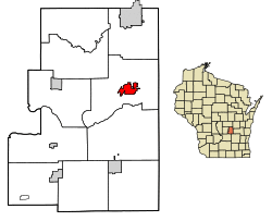Location of Green Lake in Green Lake County, Wisconsin.