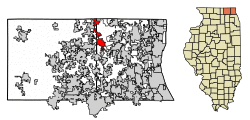 Location of Fox Lake in Lake County, Illinois.