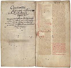 Liber pantegni - KB 73 J 6 - folios viii (left) and 001r (right).jpg