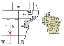 Location of St. Nazianz in Manitowoc County, Wisconsin.