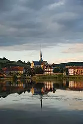 The church and surroundings in Les Andelys