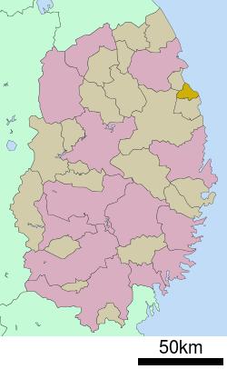 Location of Fudai in Iwate Prefecture